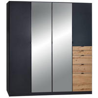 DREHTÜRENSCHRANK in Dunkelgrau, Eiche Artisan  - Eichefarben/Dunkelgrau, Modern, Holzwerkstoff (181/197/54cm) - Rauch Möbel