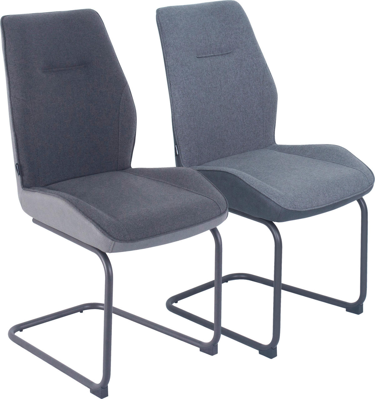 STOLIČKA S PRUŽNÝM PODNOŽÍM, tkaná textília, sivá, tmavosivá - čierna/sivá, Design, kov/textil (48/94/61,5cm) - Carryhome