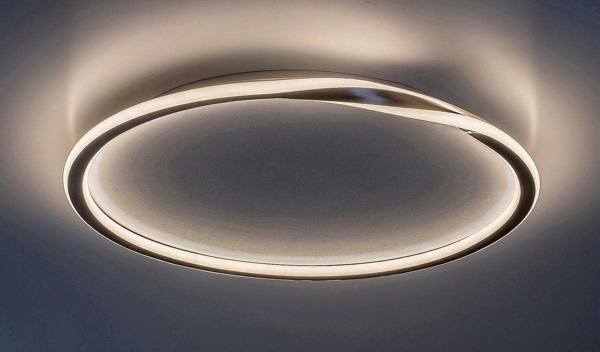 LED PLAFONJERA MATHIOLA  - bela/zlatna, Osnovno, metal/plastika (56/6cm)