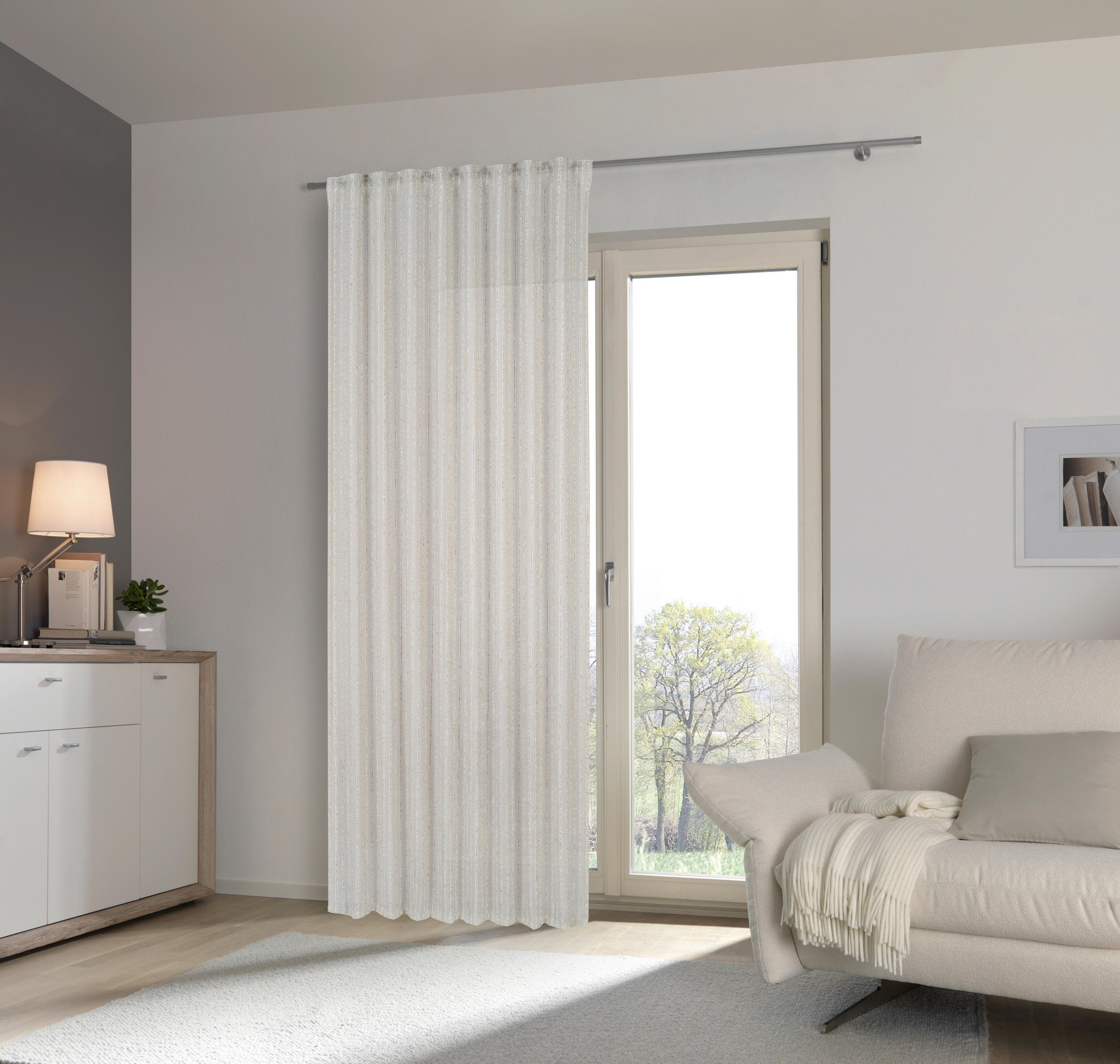 FERTIGVORHANG  transparent  135/245 cm   - Grau, Basics, Textil (135/245cm) - Esposa