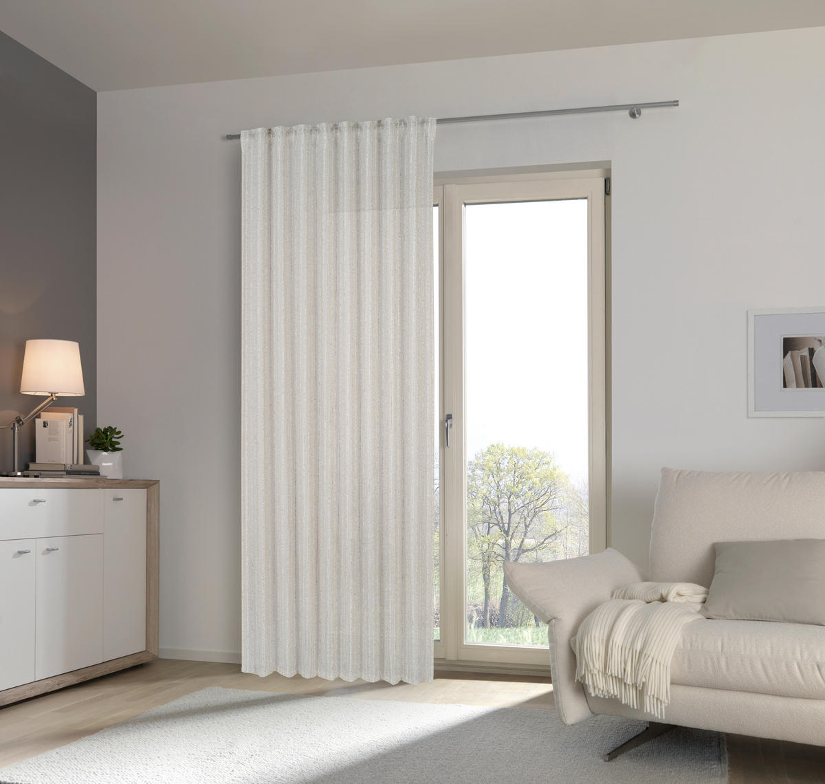 FERTIGVORHANG  transparent  135/245 cm   - Grau, Basics, Textil (135/245cm) - Esposa