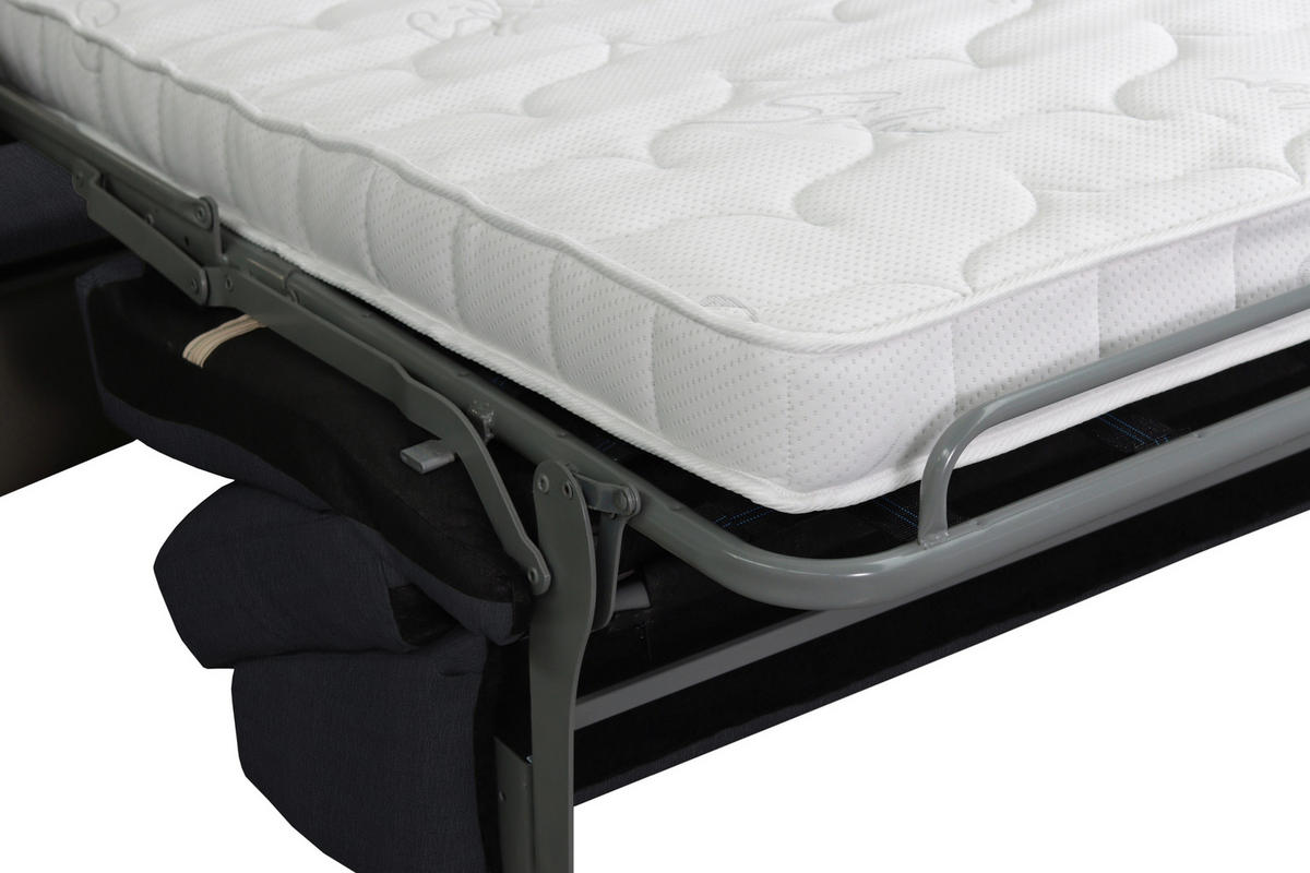 SCHLAFSOFA in Textil, Leder Schwarz  - Schwarz, Konventionell, Leder/Textil (190/87/100cm) - Celina Home