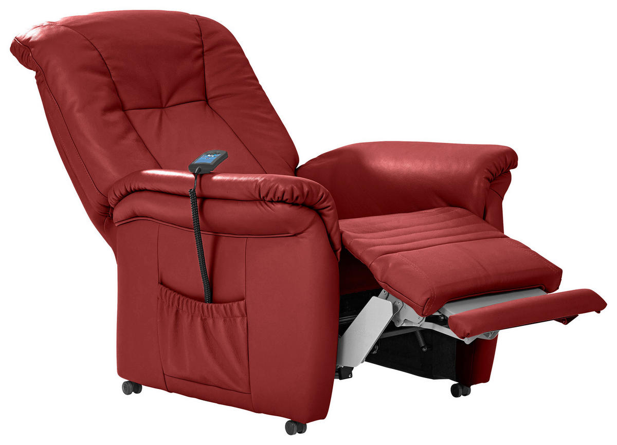 FERNSEHSESSEL in Rot  - Rot/Schwarz, Konventionell, Leder/Kunststoff (84/107/97cm) - Himolla