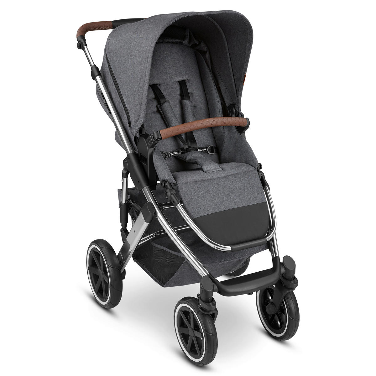 KOMBIKINDERWAGEN  Salsa 4 Air  Asphalt  - Dunkelgrau/Silberfarben, Basics, Textil/Metall (95/63/110cm) - ABC Design
