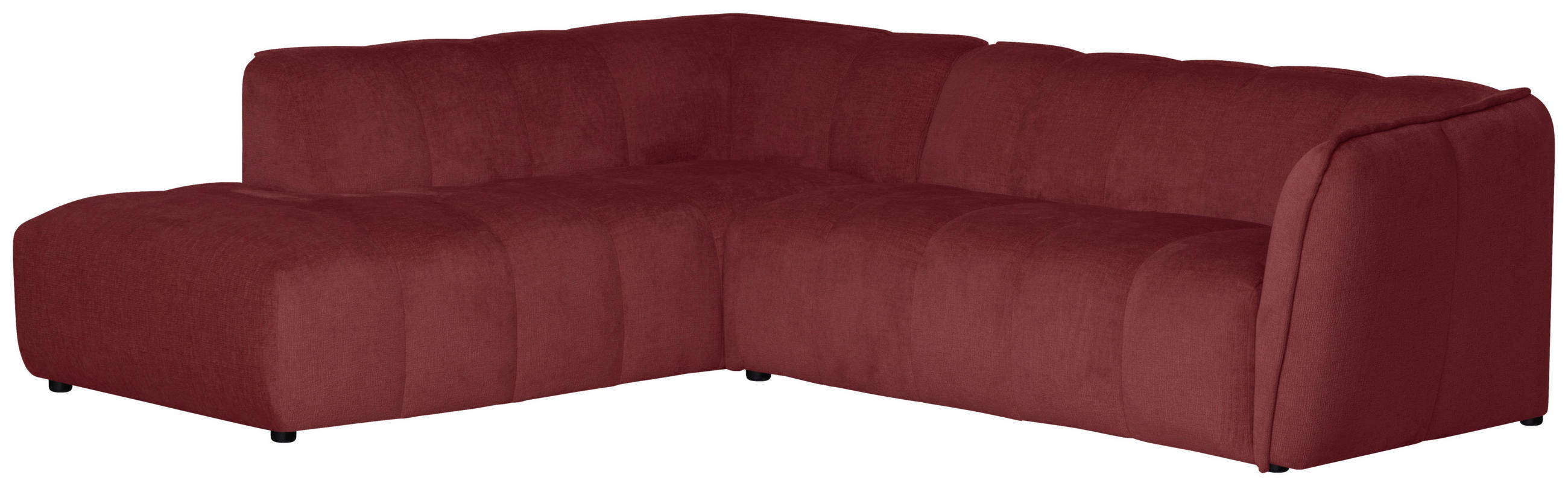 ECKSOFA  LIVOLI Bordeaux Chenille  - Bordeaux/Schwarz, Design, Textil (218/260cm) - MID.YOU