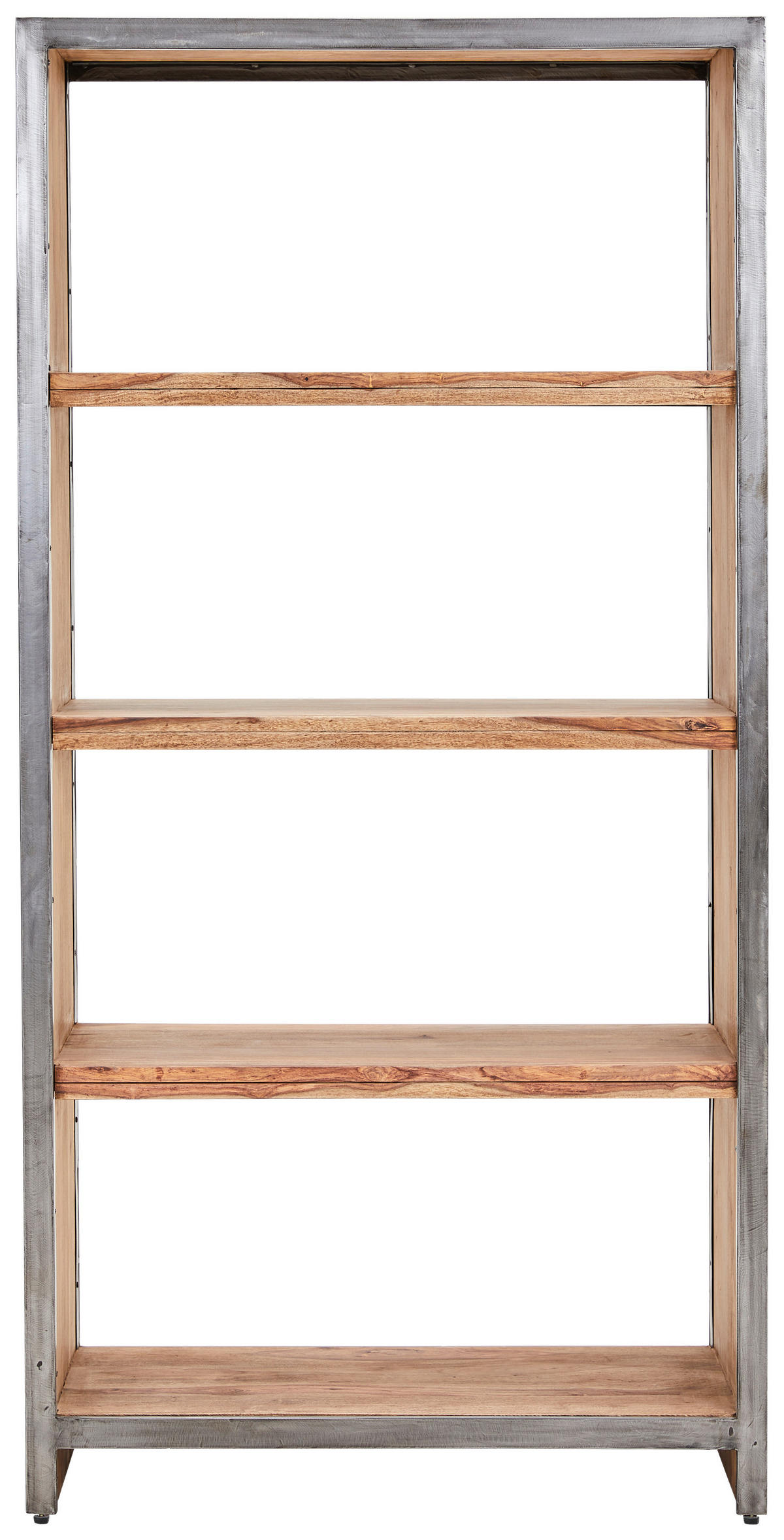 REGAL Sheesham massiv Sheeshamfarben  - Sheeshamfarben/Naturfarben, MODERN, Holz/Metall (90/180/38cm) - MID.YOU