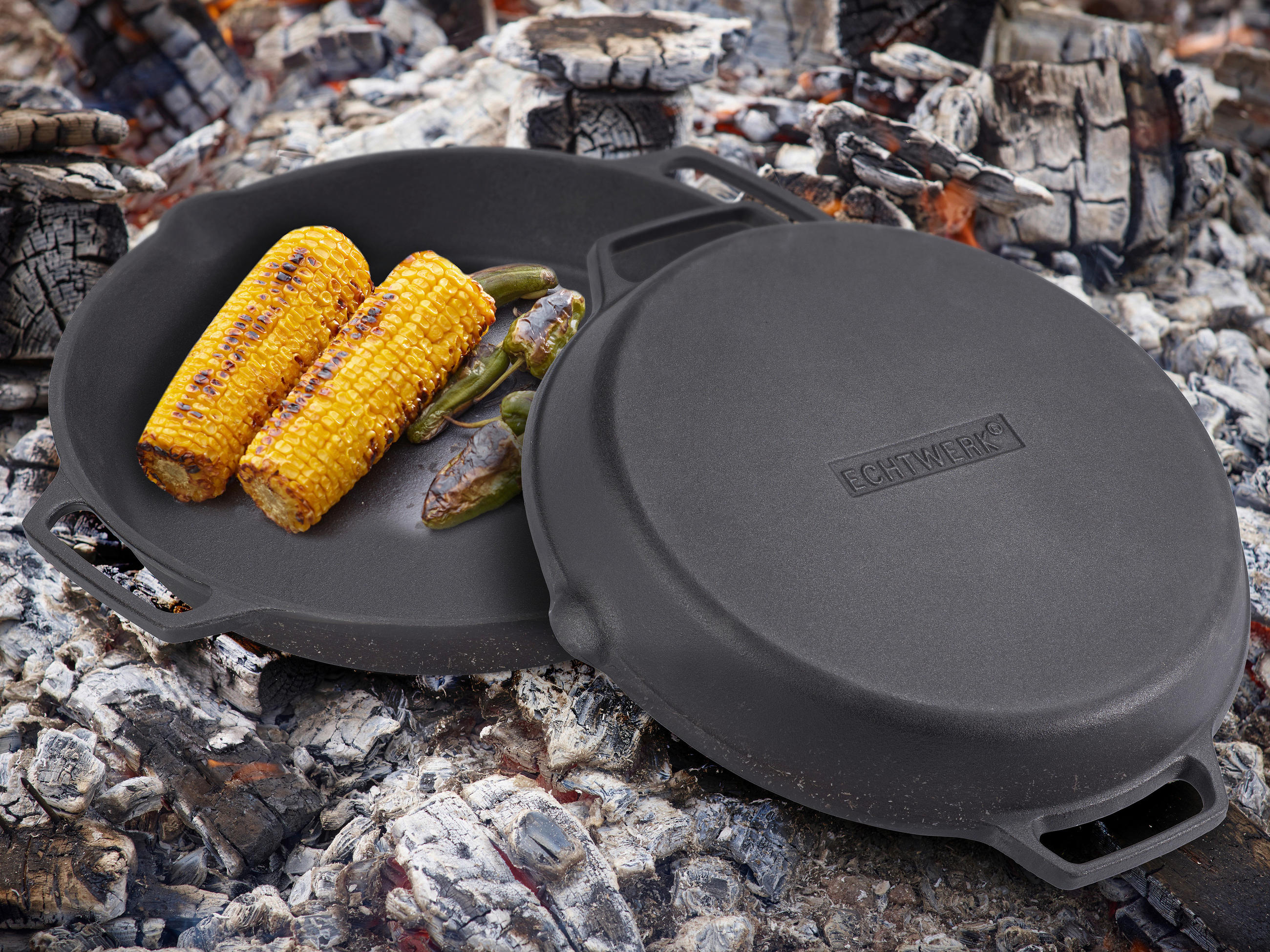 Grill-Servierpfanne Emaille  - Schwarz, Trend, Metall (35/5cm) - Echtwerk