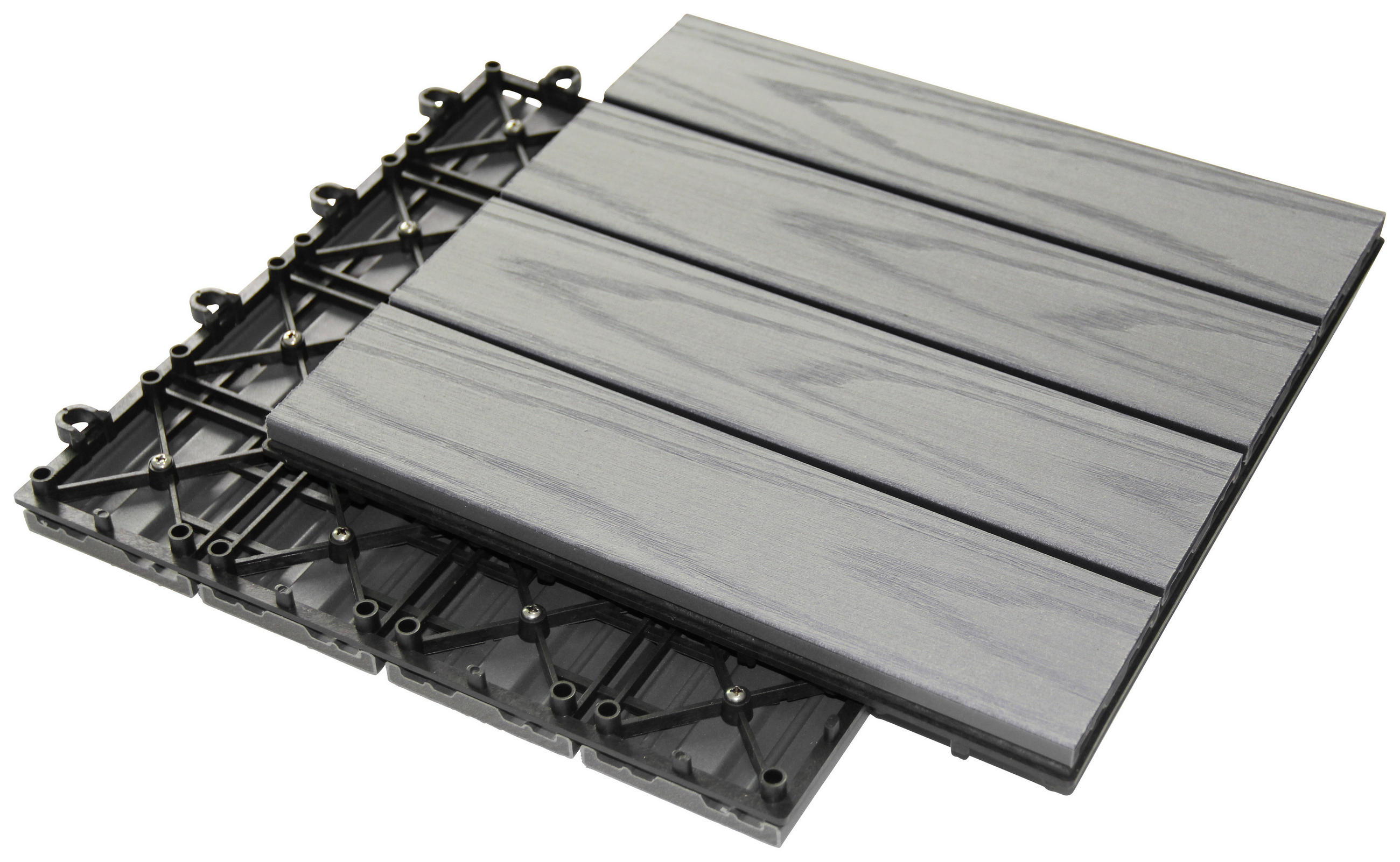 TERRASSENFLIESE - Hellgrau, Konventionell, Holzwerkstoff (30/30/2,4cm) - Ambia Garden