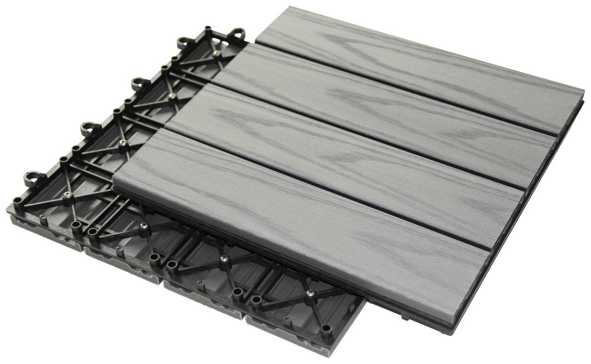 TERRASSENFLIESE - Hellgrau, Konventionell, Holzwerkstoff (30/30/2,4cm) - Ambia Garden