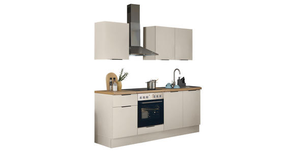 KÜCHENLEERBLOCK in Kaschmir - Kaschmir/Schwarz, Basics, Holzwerkstoff/Metall (210/211/60cm) - Xora
