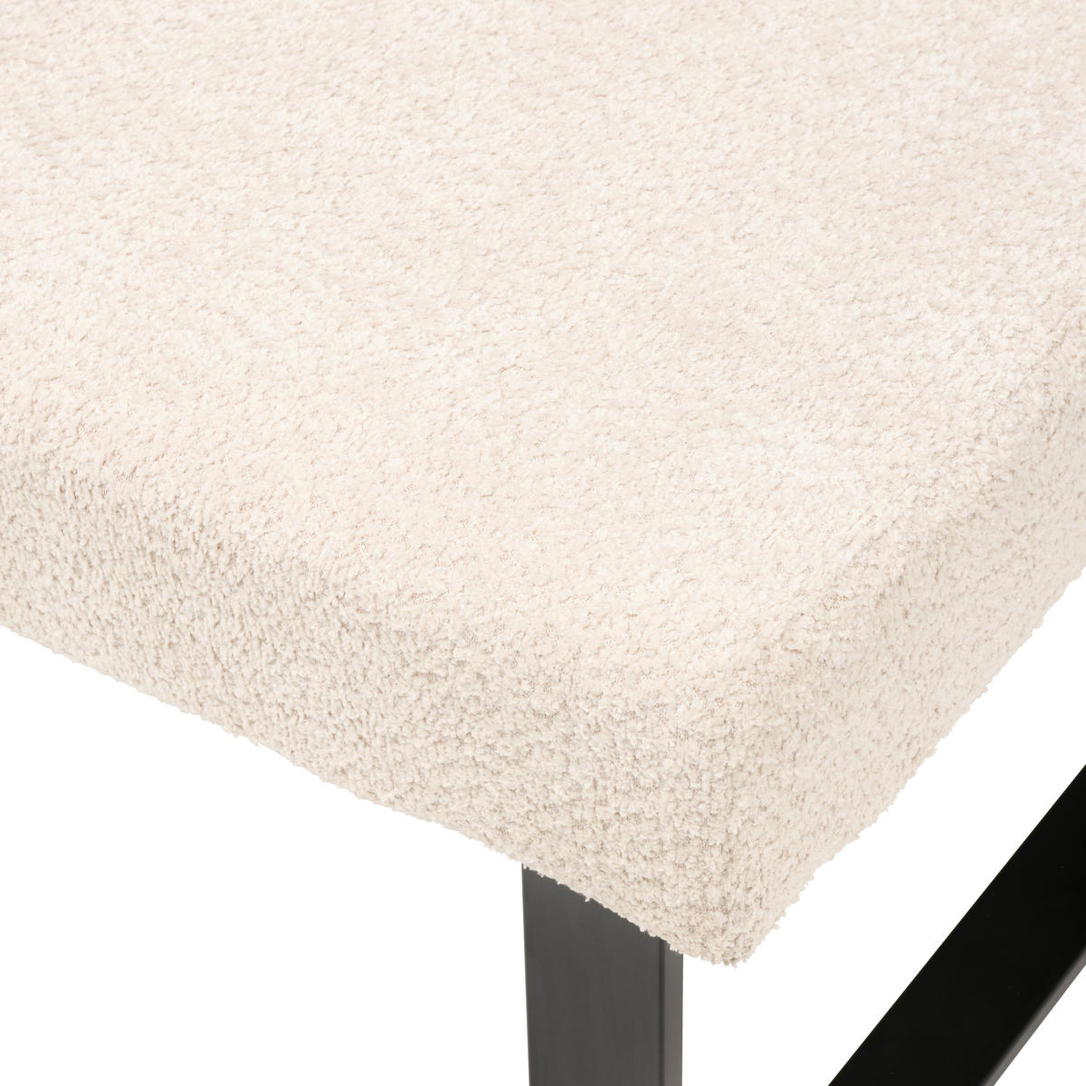 ECKBANK 150/190 cm Webstoff, Bouclé Beige   - Beige/Schwarz, KONVENTIONELL, Textil/Metall (150/190cm) - MID.YOU