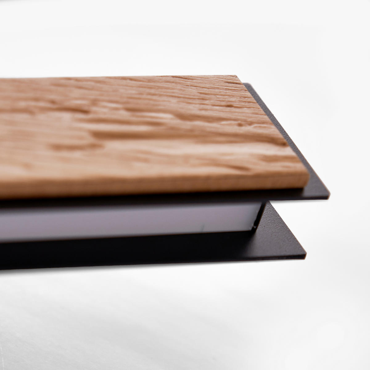 LED-WANDLEUCHTE Form 44/5,5/7,8 cm  - Eichefarben/Schwarz, Design, Holz/Metall (44/5,5/7,8cm) - Grossmann