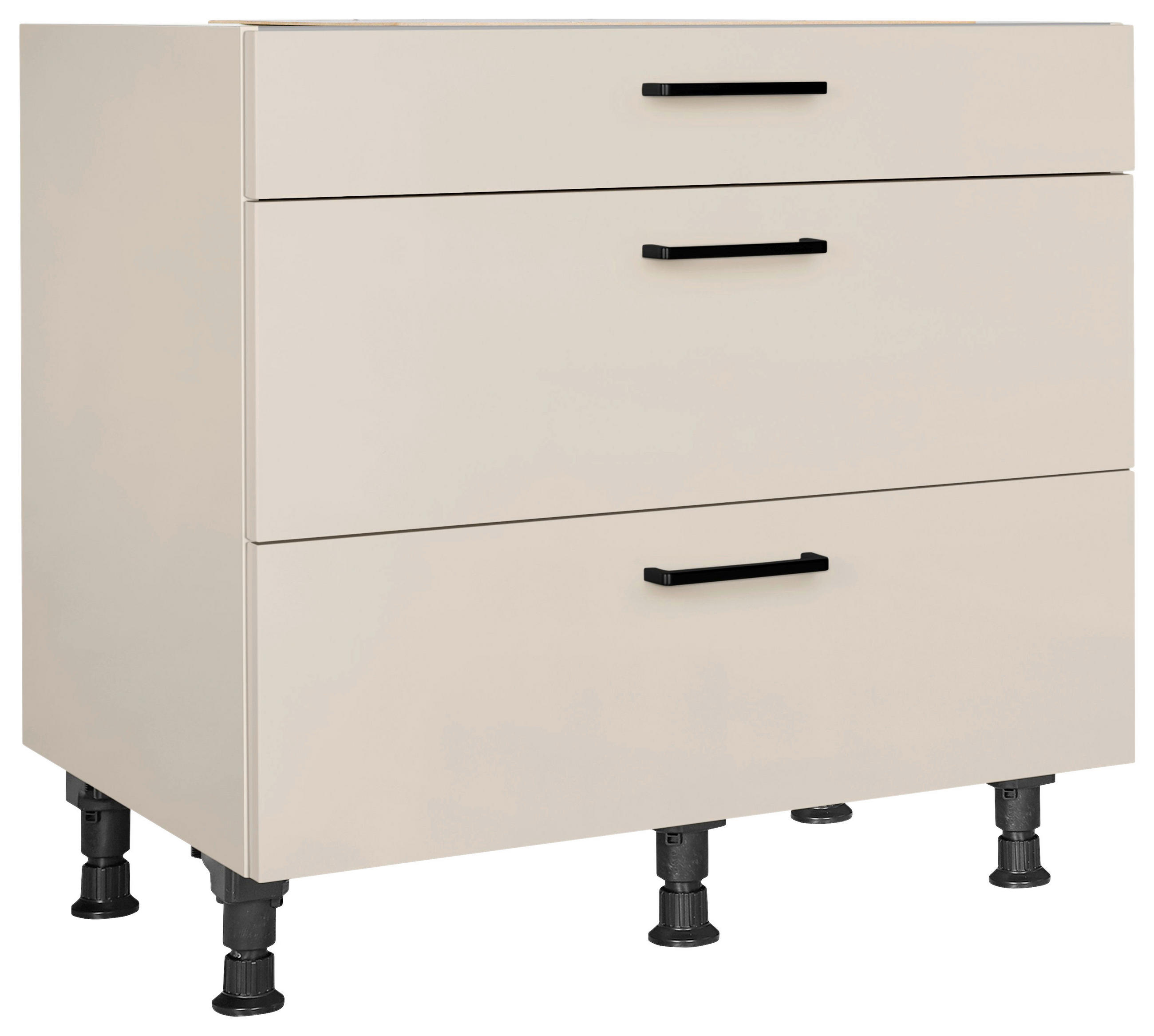 SCHUBKASTENUNTERSCHRANK 90/87/56 cm  in Sandfarben  - Sandfarben/Schwarz, MODERN, Holzwerkstoff/Metall (90/87/56cm) - Nobilia