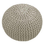 POUF Textilgeflecht Uni Grau 55/55/35 cm  - Creme/Grau, Trend, Textil (55/55/35cm) - Linea Natura