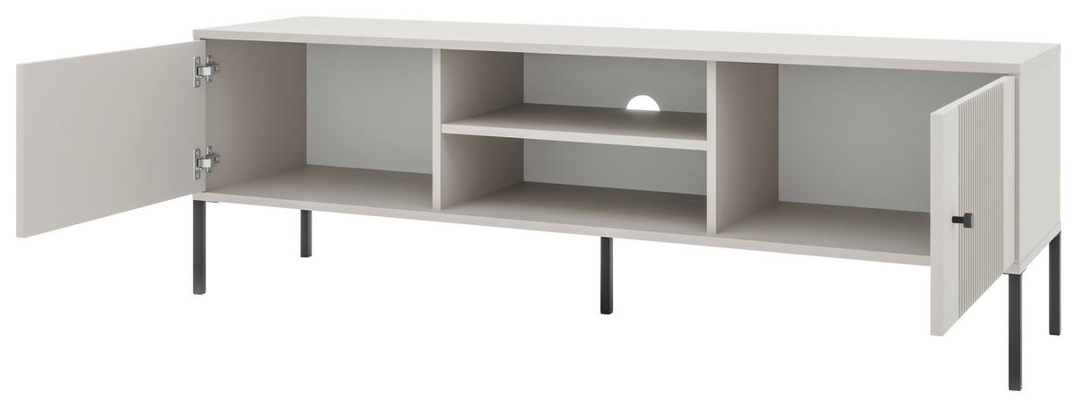 LOWBOARD Iseo  in 154,5/50,5/39 cm  - Kaschmir/Schwarz, Design, Holzwerkstoff/Metall (154,5/50,5/39cm) - Boxxx