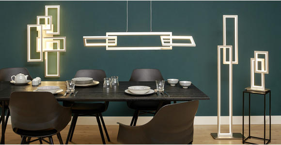 LED-HÄNGELEUCHTE 100 cm - Nickelfarben, Design, Kunststoff/Metall (100cm) - Ambiente