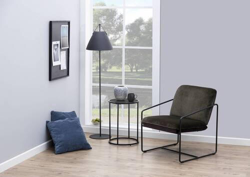 BEISTELLTISCH 40/40/55 cm Schwarz rund  - Schwarz, Trend, Holzwerkstoff/Metall (40/40/55cm)