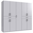 DREHTÜRENSCHRANK  in Weiß  - Schwarz/Weiß, KONVENTIONELL, Holzwerkstoff/Kunststoff (225/208/58cm) - Carryhome