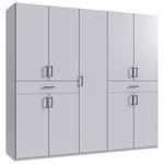 DREHTÜRENSCHRANK  in Weiß  - Schwarz/Weiß, KONVENTIONELL, Holzwerkstoff/Kunststoff (225/208/58cm) - Carryhome