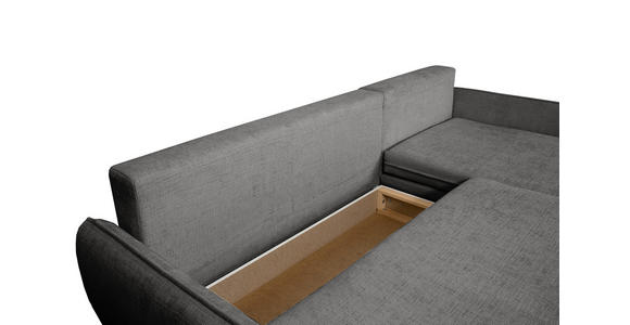 ECKSOFA Graubraun Chenille - Graubraun/Buchefarben, KONVENTIONELL, Holz/Textil (244/163cm) - Carryhome