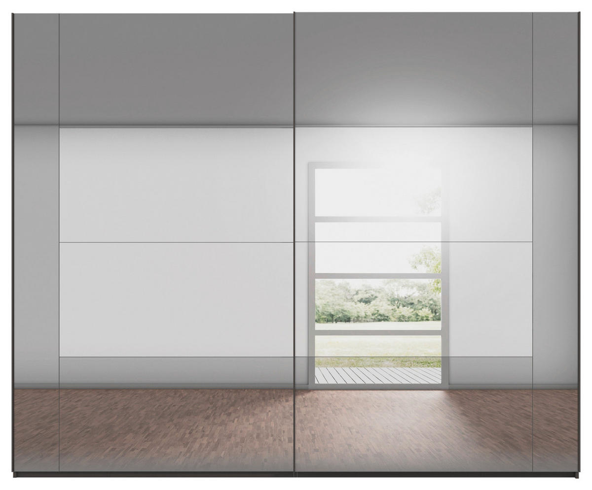 SCHWEBETÜRENSCHRANK in Graphitfarben  - Graphitfarben, Design, Glas/Holzwerkstoff (271/223/68cm) - Xora