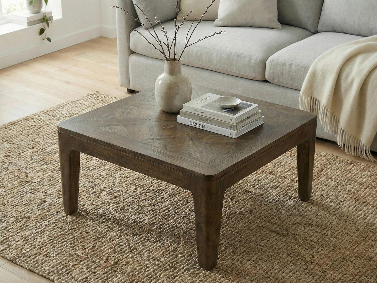COUCHTISCH Mangoholz massiv 60/60/32 cm quadratisch Naturfarben  - Naturfarben, Design, Holz (60/60/32cm) - Livetastic