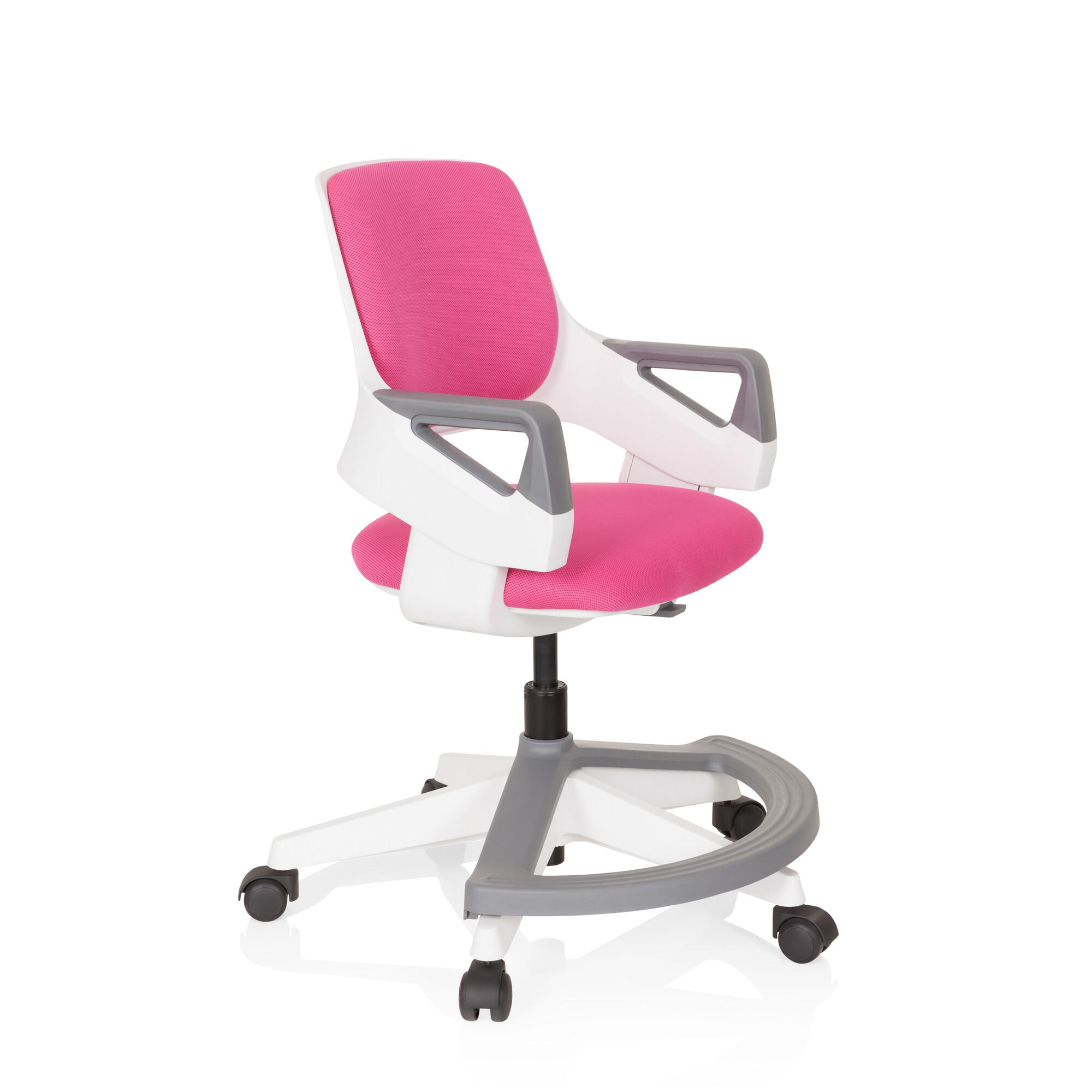 JUGENDDREHSTUHL Pink  - Pink/Weiß, Basics, Kunststoff (53/80-93/60cm) - MID.YOU