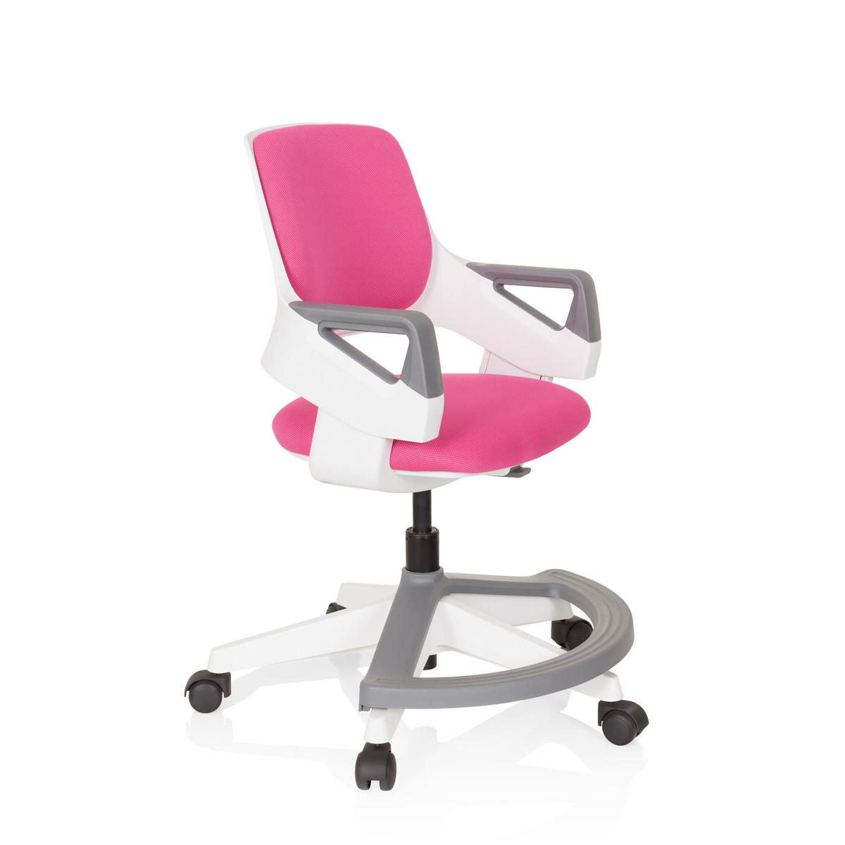JUGENDDREHSTUHL Pink  - Pink/Weiß, Basics, Kunststoff (53/80-93/60cm) - MID.YOU