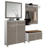GARDEROBE 5-teilig  in 175/195/40 cm  - Taupe/Hellbraun, Design, Glas/Holzwerkstoff (175/195/40cm)