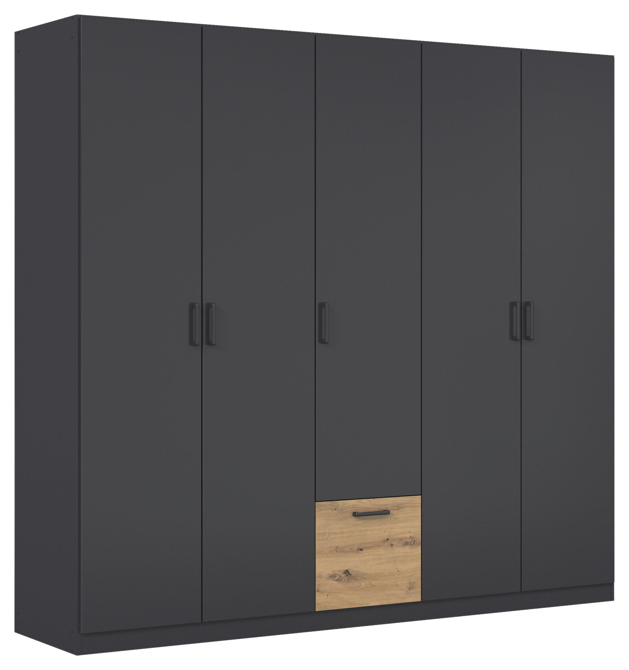 KLEIDERSCHRANK in Grau, Eiche Artisan  - Eiche Artisan/Grau, Basics, Holzwerkstoff/Metall (226/210/54cm) - Boxxx