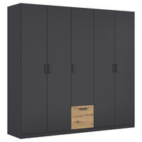 KLEIDERSCHRANK in Grau, Eiche Artisan  - Eiche Artisan/Grau, Basics, Holzwerkstoff/Metall (226/210/54cm) - Boxxx