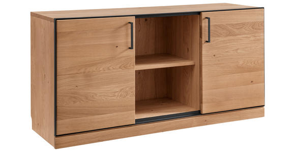 KOMMODE  in 120/66/42 cm  - Eichefarben/Schwarz, Natur, Holz/Metall (120/66/42cm) - Linea Natura