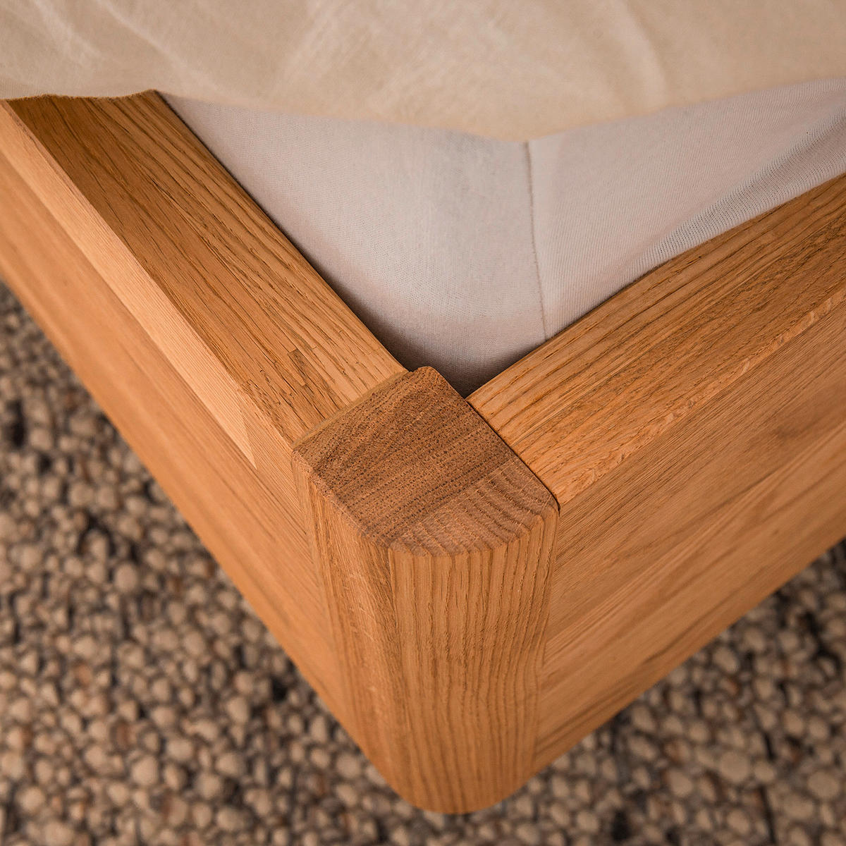 BETT 180/200 cm  in Wildeiche  - Wildeiche/Hellgrau, Natur, Holz/Holzwerkstoff (180/200cm) - home24