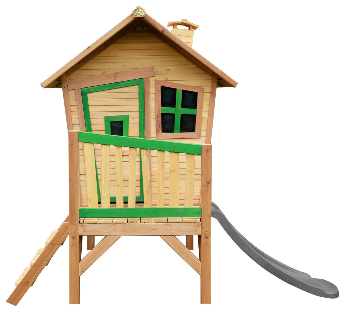 SPIELHAUS 264/203/177 cm  - Braun/Grau, KONVENTIONELL, Holz/Kunststoff (264/203/177cm) - Ambia Garden