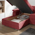 ECKSOFA in Flachgewebe Rot  - Chromfarben/Rot, KONVENTIONELL, Textil/Metall (176/285cm) - Novel