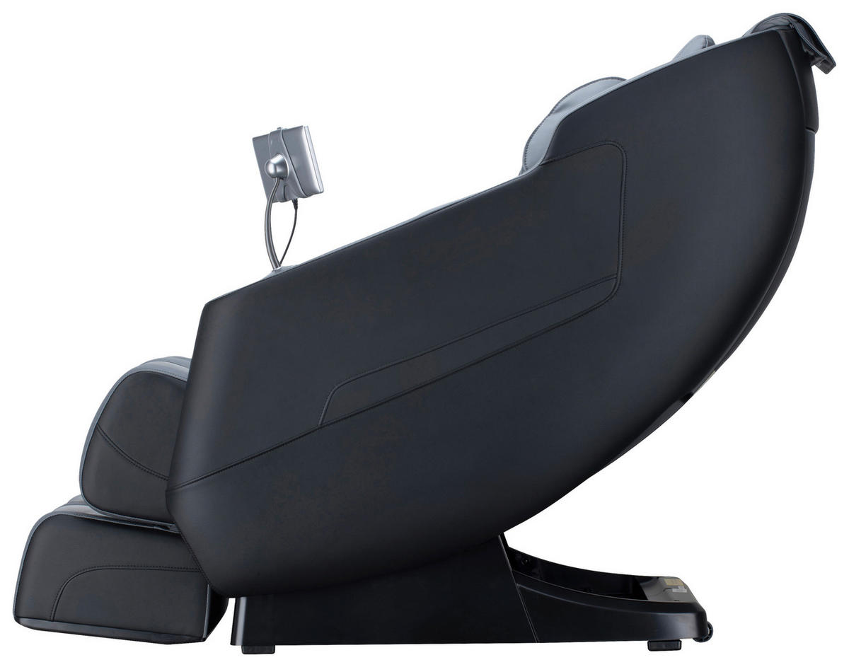 MASSAGESESSEL Fixed po Series  mit Lederlook Grau, Schwarz Relaxfunktion, Liegefunktion, Netzbetrieb, Massagefunktion, USB-Anschluss, ausziehbare Fußstütze, automatische Rückholfunktion, Bluetooth-Lautsprecher, inklusive Armlehnen, Nackenkissen abnehmbar Rückenkissen, Nackenstütze, Sitzkissen, Relaxfunktion, Fußteilverstellung, Nackenkissen  - Schwarz/Grau, KONVENTIONELL, Kunststoff/Textil (136/74,5/104,6cm) - Novel