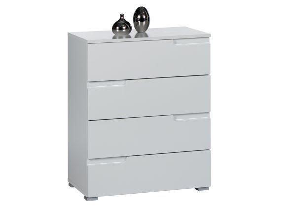 KOMODA 65/80/40 cm bijela - bijela/srebrne boje, Design, drvni materijal/plastika (65/80/40cm) - Xora