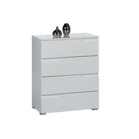 KOMODA   65/80/40 cm   bijela  - bijela/srebrne boje, Design, drvni materijal/plastika (65/80/40cm) - Xora