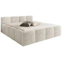 POLSTERBETT 180/200 cm,  in Beige, gepolstertes Kopfteil, Lattenrost, Bettkasten,  - Beige/Schwarz, MODERN, Holz/Textil (180/200cm) - Chameo