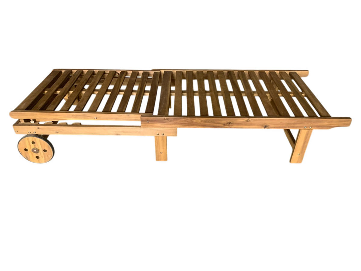 GARTENLIEGE 186/32/70 cm  - Grau/Akaziefarben, Basics, Holz/Textil (186/32/70cm) - Ambia Garden