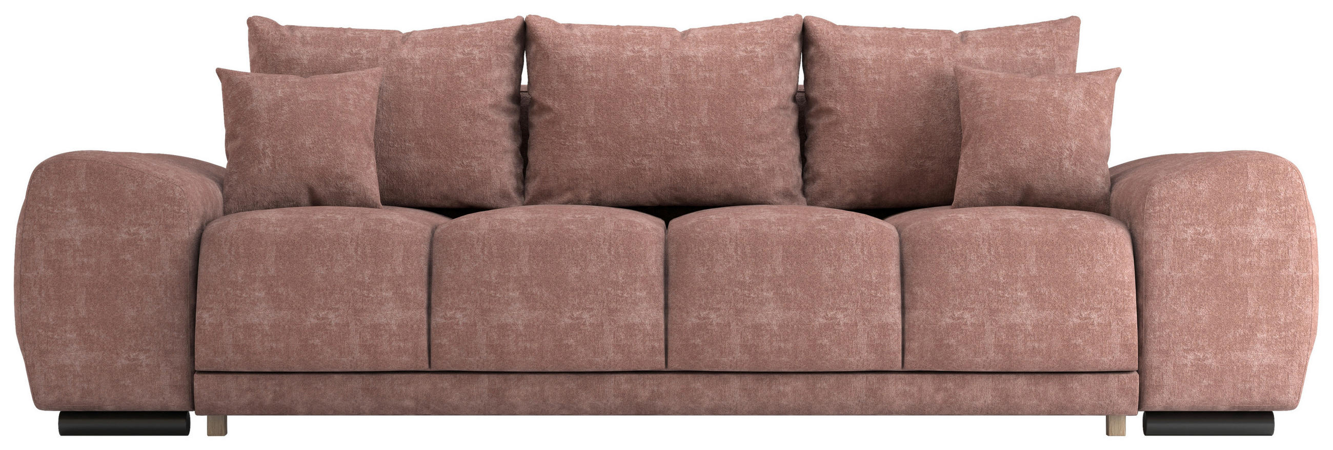 BIGSOFA Chenille Rosa  - Schwarz/Rosa, KONVENTIONELL, Kunststoff/Textil (266/89/104cm) - Carryhome
