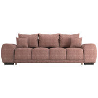 BIGSOFA Chenille Rosa  - Schwarz/Rosa, KONVENTIONELL, Kunststoff/Textil (266/89/104cm) - Carryhome