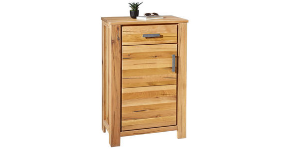 KOMMODE Wildeiche massiv geölt Eichefarben - Eichefarben/Grau, KONVENTIONELL, Holz/Metall (70/107/40cm) - Linea Natura