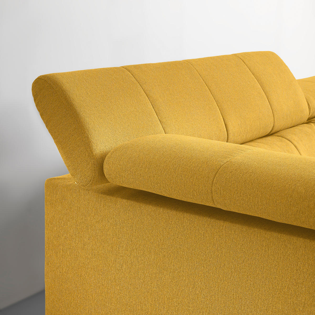 ECKSOFA in Chenille Senfgelb  - Senfgelb/Schwarz, Modern, Textil/Metall (201/296cm) - Livetastic