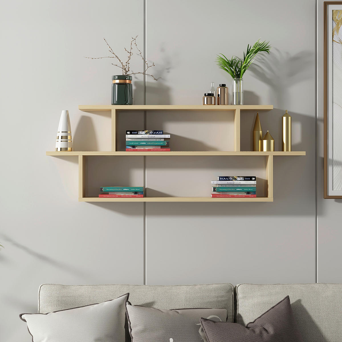 WANDREGAL 120/44,6/14,6 cm  - Eichefarben, Design, Holzwerkstoff (120/44,6/14,6cm) - MID.YOU