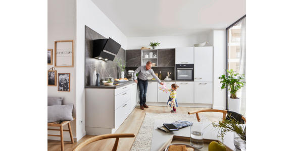 EINBAUKÜCHE   - Schwarz/Grau, Design, Holzwerkstoff - Novel