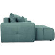ECKSOFA in Velours Petrol  - Petrol/Schwarz, KONVENTIONELL, Kunststoff/Textil (168/298cm) - Carryhome