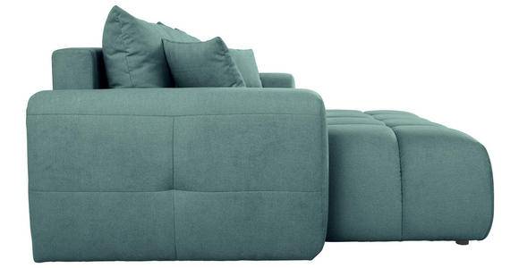ECKSOFA in Velours Petrol - Petrol/Schwarz, KONVENTIONELL, Kunststoff/Textil (168/298cm) - Carryhome