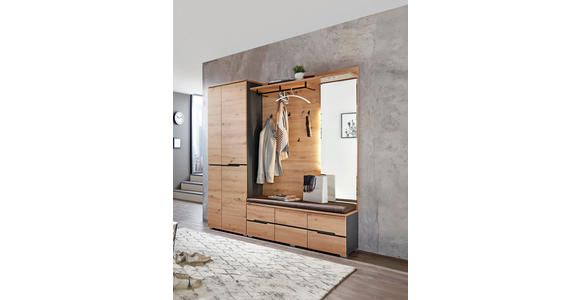 GARDEROBENSCHRANK in 65/198/38 cm - Graphitfarben/Eiche Artisan, Design, Holzwerkstoff (65/198/38cm) - Voleo