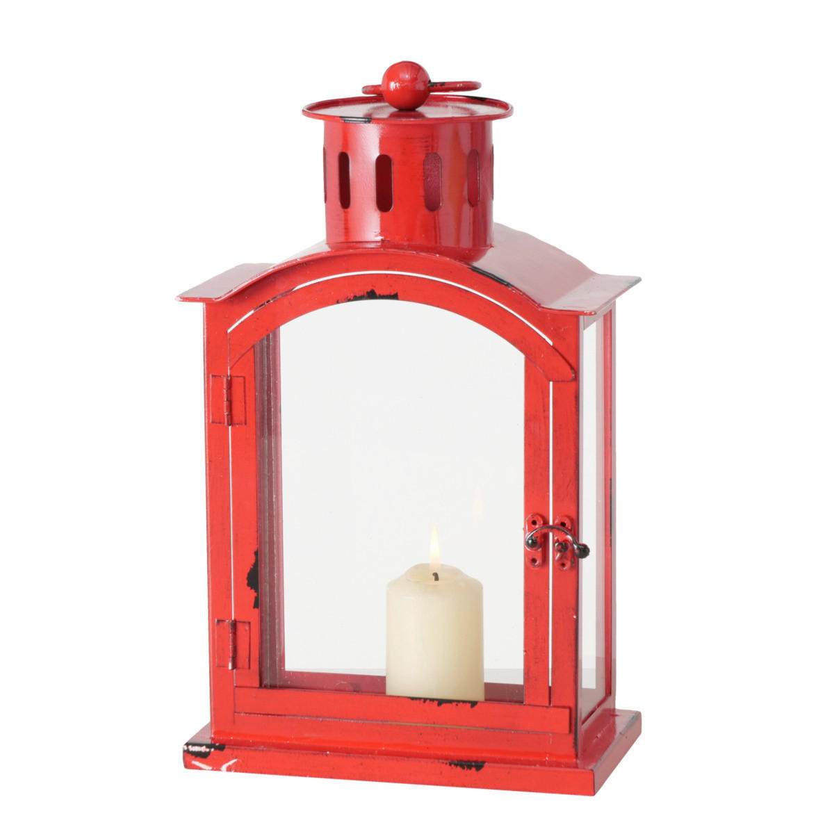 LAMPÁŠ kov, sklo - červená, Basics, kov/sklo (21/11/35cm)